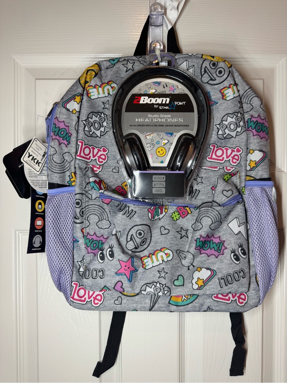 Starpoint Backpack with 3.5mm plug in On-ear Headphones (not Bluetooth)